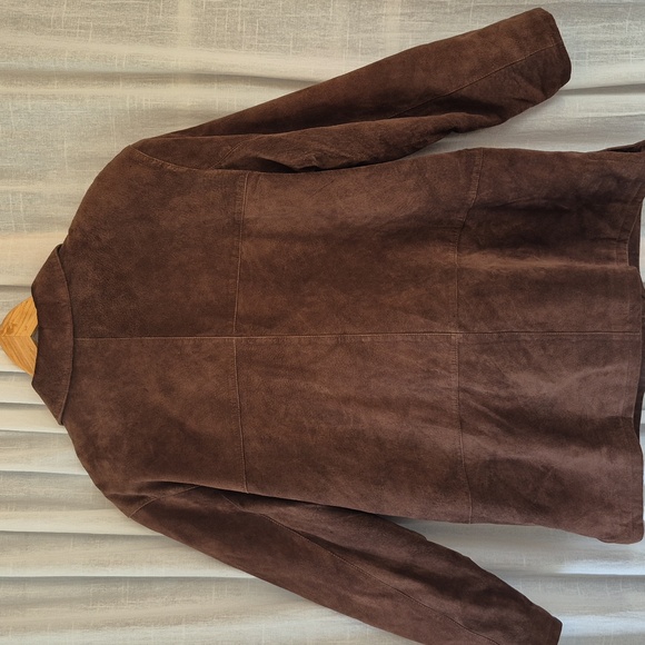 Orvis Dark Brown Suede Leather Women's Blazer Jacket - Picture 5 of 11